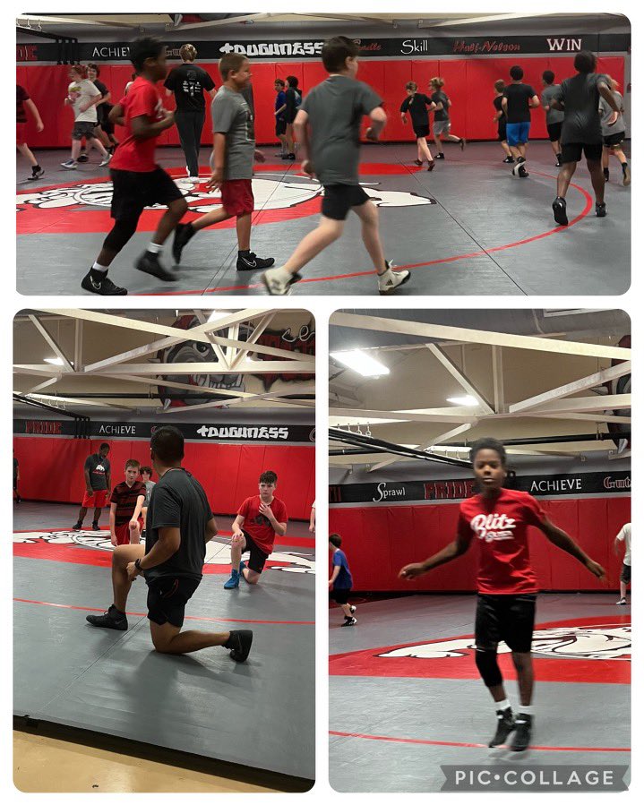 drliz1981's tweet photo. My third oldest son Denzel having a blast at Central Bulldog Youth Wrestling Camp with Coach @MichaelDalangi2! #wrestling #centralBulldogs #youthwrestling https://t.co/NSoudUlM7s