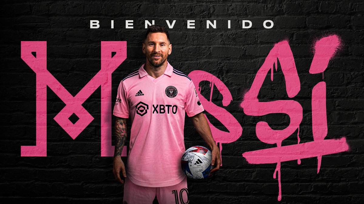 SC_ESPN's tweet photo. ¡LA BIENVENIDA AL MEJOR DE LA HISTORIA! Inter de Miami presentó en sus redes sociales a LEO MESSI como nuevo jugador de su equipo. https://t.co/HbhEKRrTXE