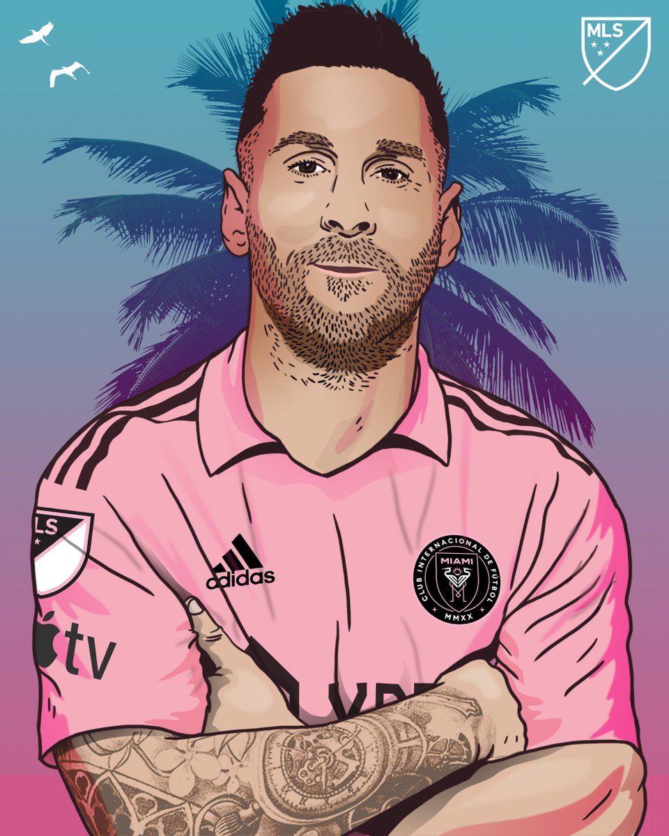 MLS's tweet image. South Beach’s newest star. 🤩

Watch the 🐐 on #MLSSeasonPass on @AppleTV.