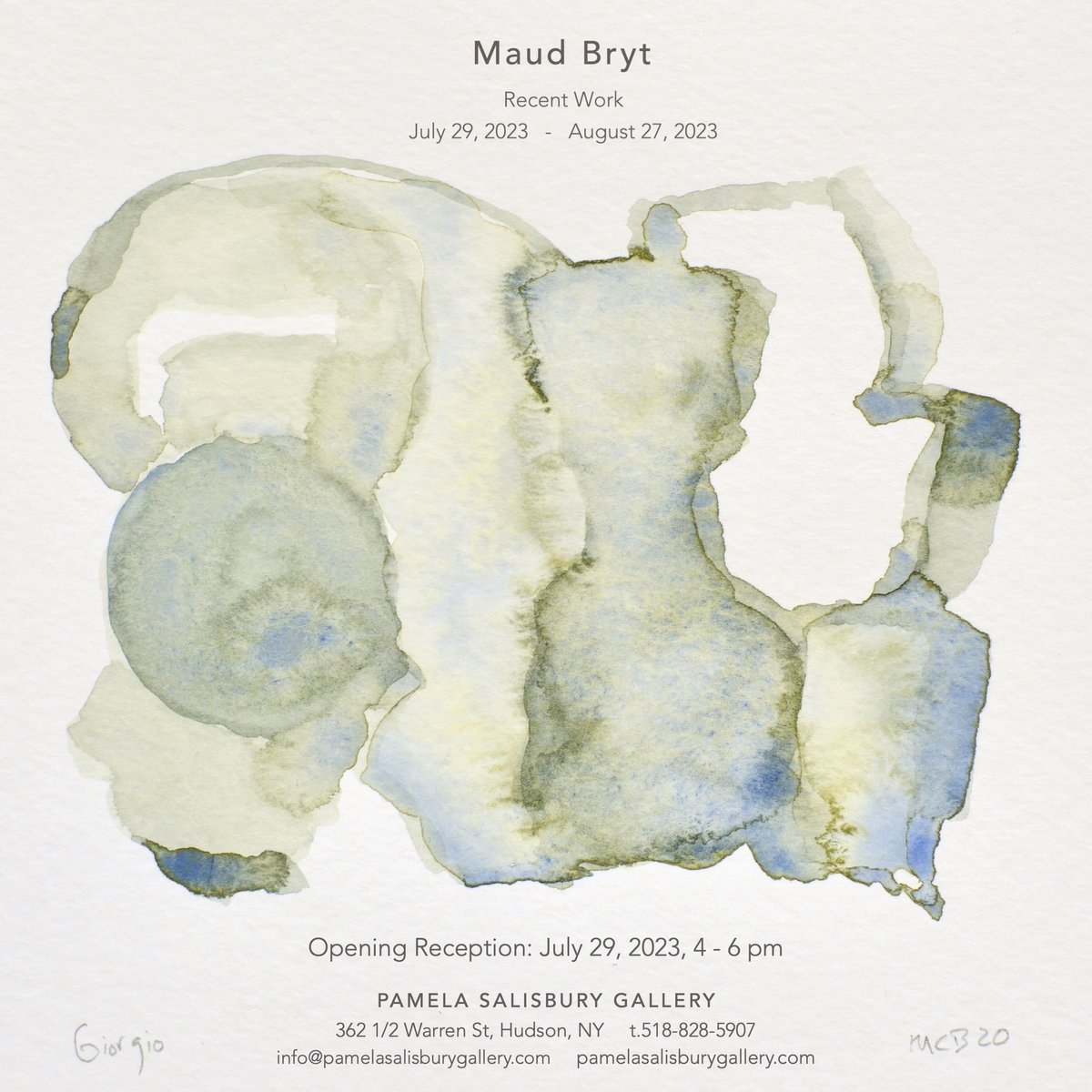 Opening 2 weeks from today in Hudson NY. Exhibit July 29 - August 27. Watercolors and oils. Catalogue essay by #JaneMendelsohn on the #PamelaSalisburyGallery website pamelasalisburygallery.com/exhibition/mau…