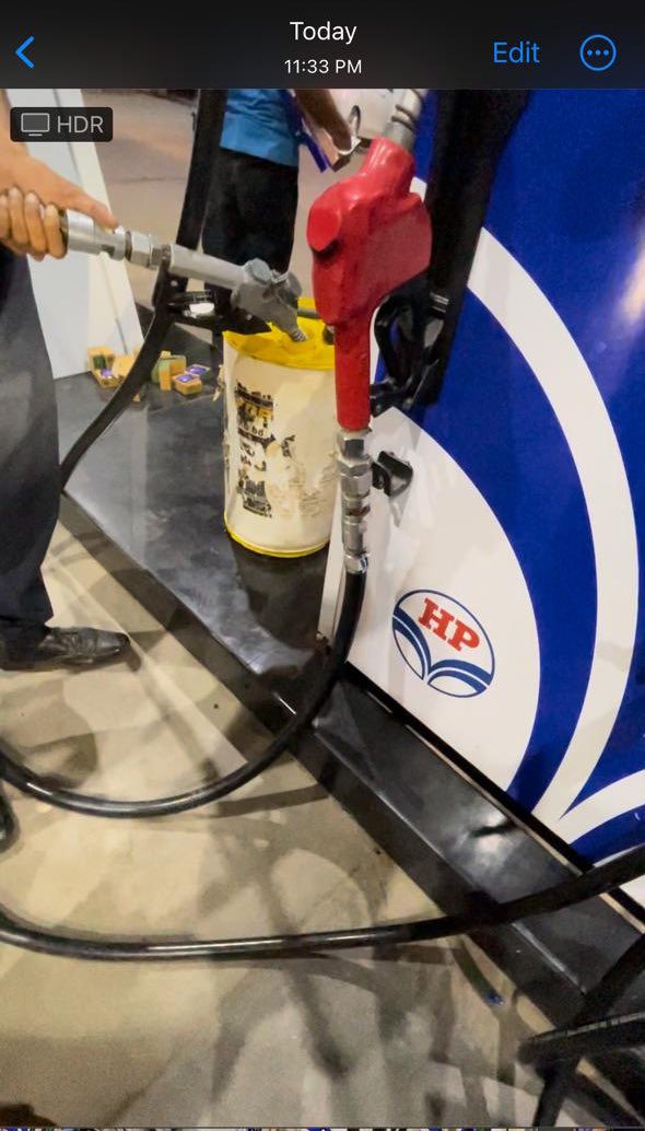 aircraftography's tweet photo. Delighted to witness @HPCL (At Millennium Gota Ahmedabad) now offering Diesel ⛽️ in barrels. Remember when my friend and I had an issue with empty fuel, and they denied it? Look at this now! #HP #HPCL #ScamExposed #Scam @HardeepSPuri @Bhupendrapbjp @PMOIndia https://t.co/XSYjGFka3B