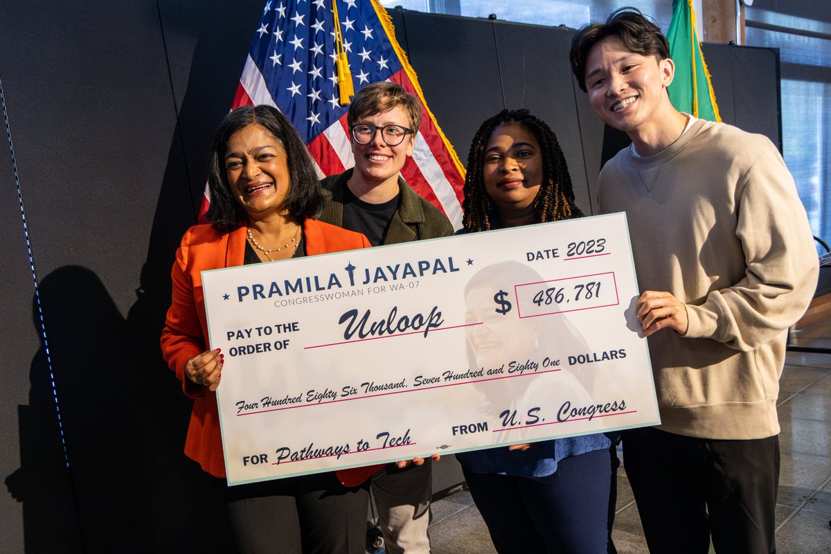 We've been named a 2023 Community Project Funding Recipient! Our deepest thanks go to <a href="/RepJayapal/">Rep. Pramila Jayapal</a> for all her support. Her partnership will help further Unloop's programs to serve our formerly incarcerated participants to succeed in tech. Read more below!

jayapal.house.gov/community-base…
