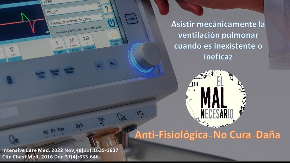 El Ventilador Mecánica brinda soporte, gana tiempo. Pero no cura. Nunca es benévola. Y sabemos, que es antifisiológica cuando es en modalidad invasiva.
Cuando puedas quitar un ventilador esperando mayor beneficio, hazlo.
