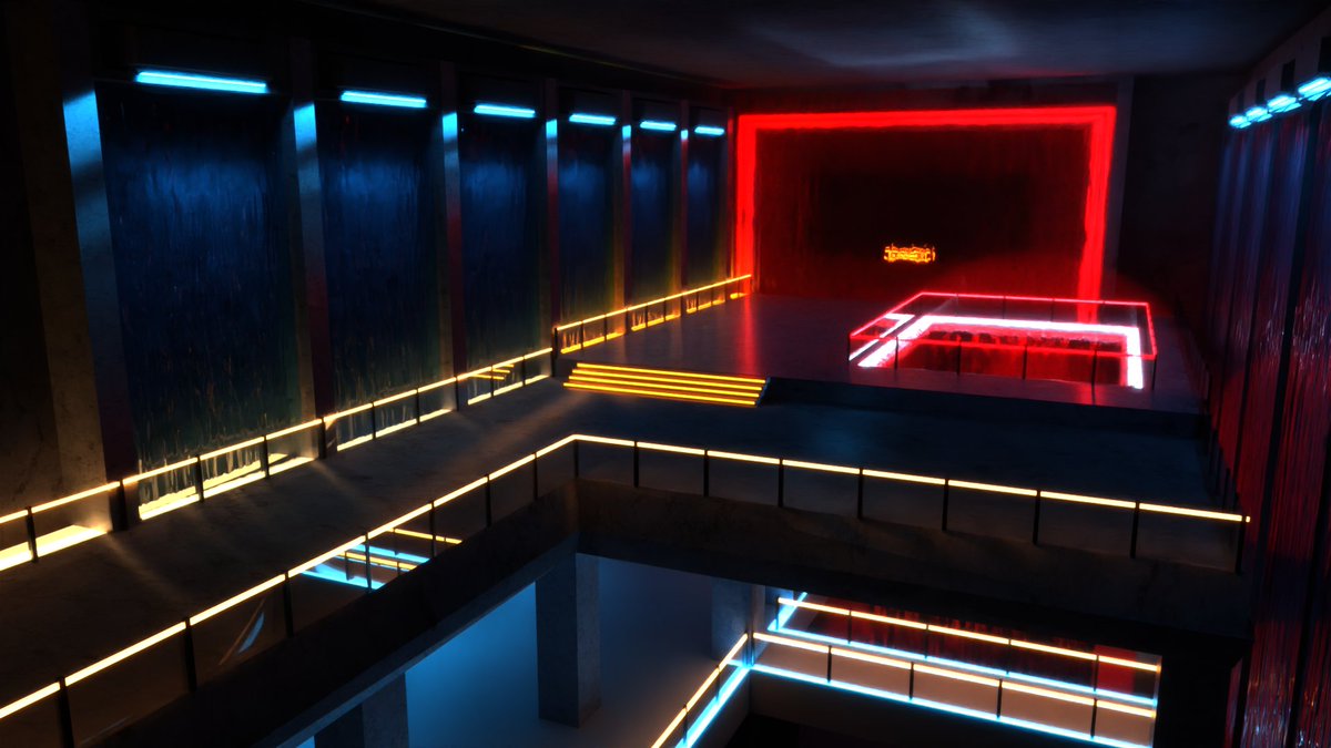ScriptoxG's tweet photo. I tried to recreate the nightclub in the movie John Wick chapter 4 with 1 image reference 😁 #blender #3D #nightclub #cyclerender #gameready #JohnWick4 https://t.co/POe1ckEZ1b