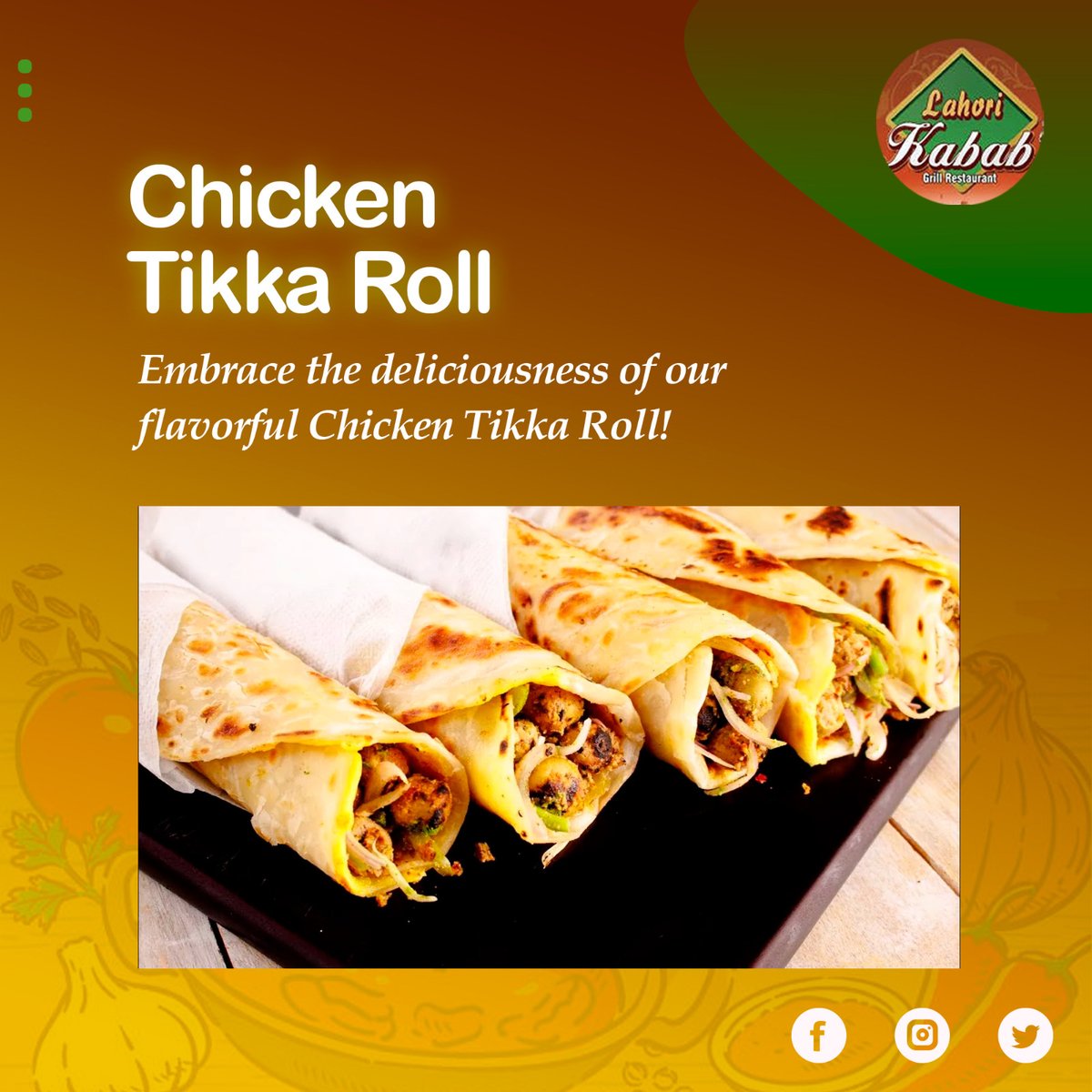Our Chicken Tikka Roll is a scrumptious delight with juicy chicken tikka, fresh Salad, and mouthwatering sauce, all wrapped in soft bread to give you a meal to grab on the go! 
 
Call us Now: +1 717-547-6062
#lahorikababandgrill #Restaurant #ChickenTikkaRoll #sauce #meal #onthego