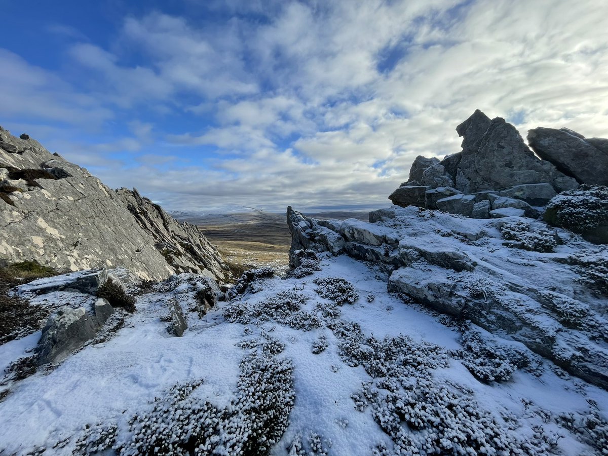 Stunning day for a hike up the Two Sisters, if a bit chilly at the top. #falklands