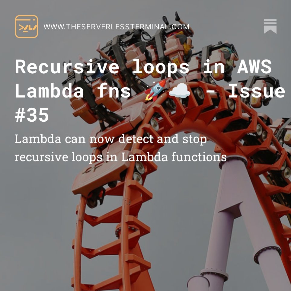 A new issue of The Serverless Terminal is here!! 🗞️🗞️

This focuses on @dynamodb Lambda functions and @AWSAmplify 

theserverlessterminal.com/p/recursive-lo…

#Serverless #AWSCommunity