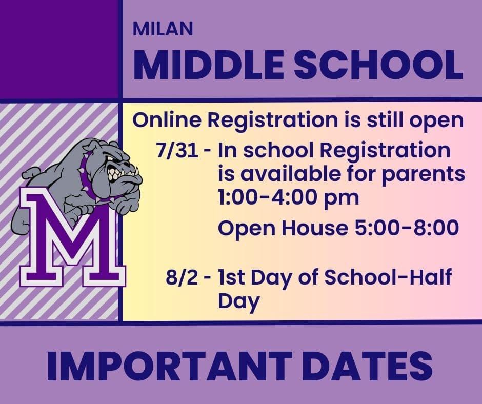 We are excited for the new school year!! Here are some dates you need to know.