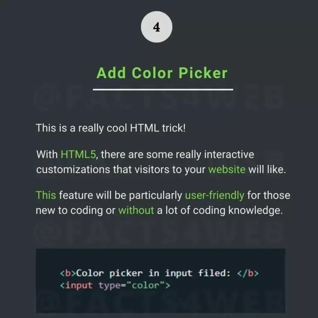 broogrammer's tweet photo. Top 4 AMAZING TRICK FOR HTML
#HTML #Programmer #programming #developer #studenlife #computerscience #computer #software #softwaredeveloper https://t.co/ZyE1BkvVxa