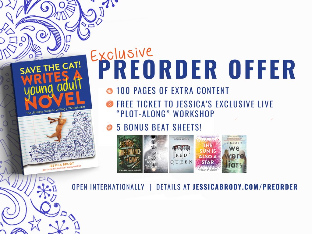 🚨 LAST CHANCE! Preorder 'Save the Cat! Writes a Young Adult Novel' now and get a free eBook with 5 bonus beat sheets (100 pages of extra content)! Hurry, offer ends July 18! Upload proof of purchase here 👉 jessicabrody.com/preorder-save-… #SavetheCatYA <a href="/SavetheCat/">Save the Cat!</a>