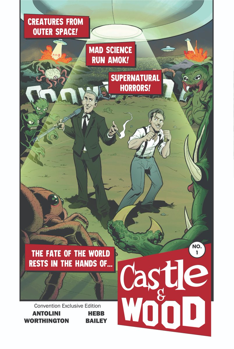 therealmatthebb's tweet photo. “Castle &amp; Wood” follows legendary directors/agents William Castle and Ed Wood, the last line of defense against teenage cavemen, creeping terrors, and robot monsters - revealing the true stories behind the so-bad-they're-good B-movies we love. 
#SDCC #comics #bmovies #exclusive https://t.co/LSXnOMuhne