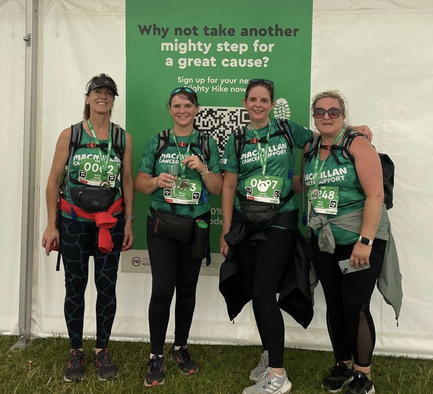 Had a great day doing the 26 mile Thames Path Mighty Hike for <a href="/macmillancancer/">Macmillan Cancer Support</a> . Had a real mixture of weather sun, rain, wind and hail. Thanks for everyone who donated. We really appreciate it xx
