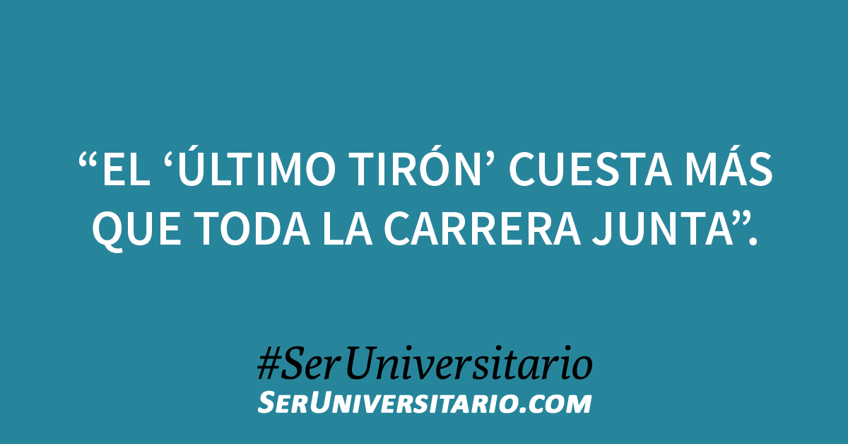 SerUniv's tweet photo. "El 'último tirón' cuesta más que toda la carrera junta". #SerUniversitario https://t.co/QxKDB7vErE