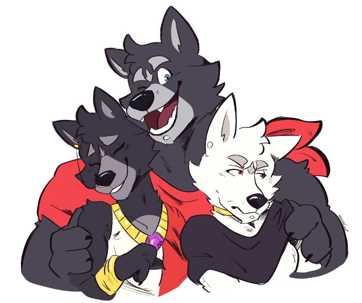 MochaEnby's tweet photo. The Adastrian Bros! 🐺💕(They love eachother I swear)
#adastra #adastravn #echoproject #amicus #furry #furryart https://t.co/T0nhrRDKA7