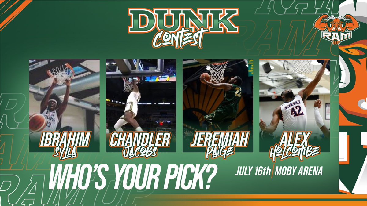 🚨 Announcement 🚨

Who’s your pick?! Come out tomorrow and see some high flying action along with tons of former all time great Rams from all CSU sports! You don’t want to miss out get your tickets now! Ticket Link in bio!