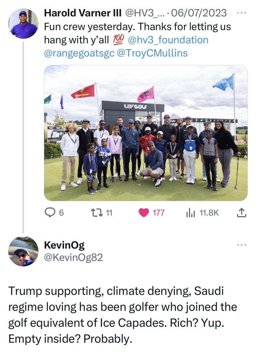 HV3 posts a photo of the community work he’s doing with his foundation and then gets this reply. This needs to stop.