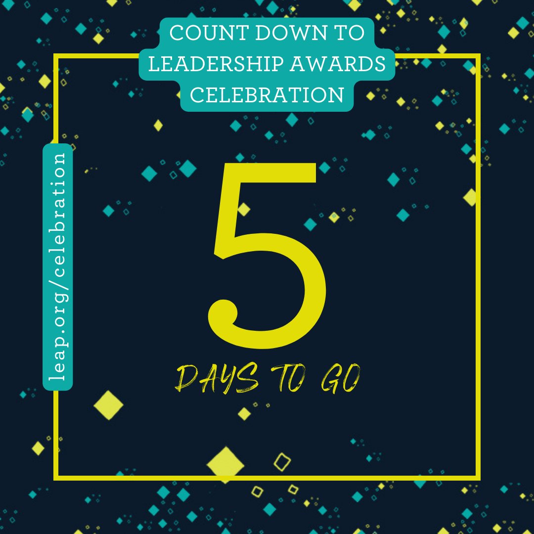 5 more days until our 41st Anniversary and Leadership Awards Celebration 'Finding Our Way' sponsored by Target. Find details and your ticket to the virtual celebration on our website. leap.org/celebration