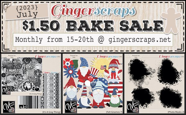 It's July 15!! That means it's time for the Gingerscraps Bake Sale! Grab them while they are marked down to $1.50@
It’s A Gray Thing: https://t.co/DErTXTwl0x
Felt Gnomes #7: https://t.co/qpqpj0wKMn
Photo Masks 2: https://t.co/T01ntiQkk7
#MemoryMosaic #gingerscraps #bakesale #sale https://t.co/XRzGU8fH6i