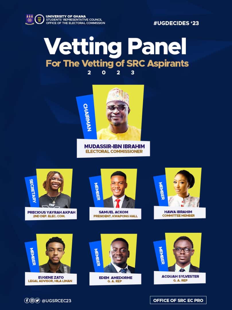 UG_SRC_EC's tweet photo. KNOW YOUR VETTING PANEL FOR THE VETTING OF SRC ASPIRANTS 📌 https://t.co/6rkaAa3eyB