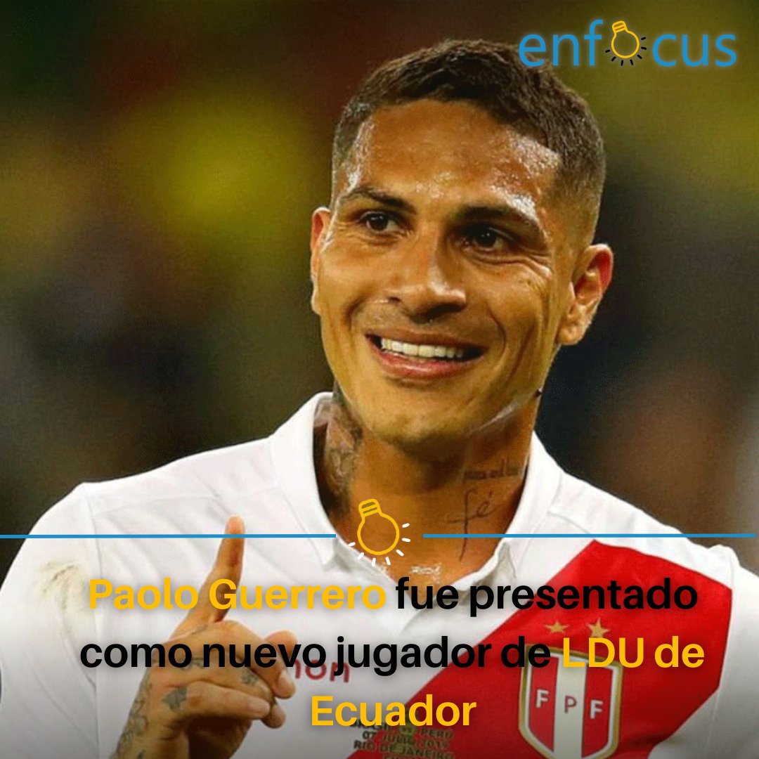 Enfocusperu's tweet photo. #PaoloGuerrero es nuevo jugador de #LDUQuito por todo el 2023, con opción a extender su contrato por un año más. Así lo informó el club ecuatoriano en un comunicado. 

@AdolfoSolier ✍️

💡¡Lee la nota completa aquí!💡
https://t.co/Zk5AsUD5tj 

#futbol https://t.co/7KTEZN8PhO