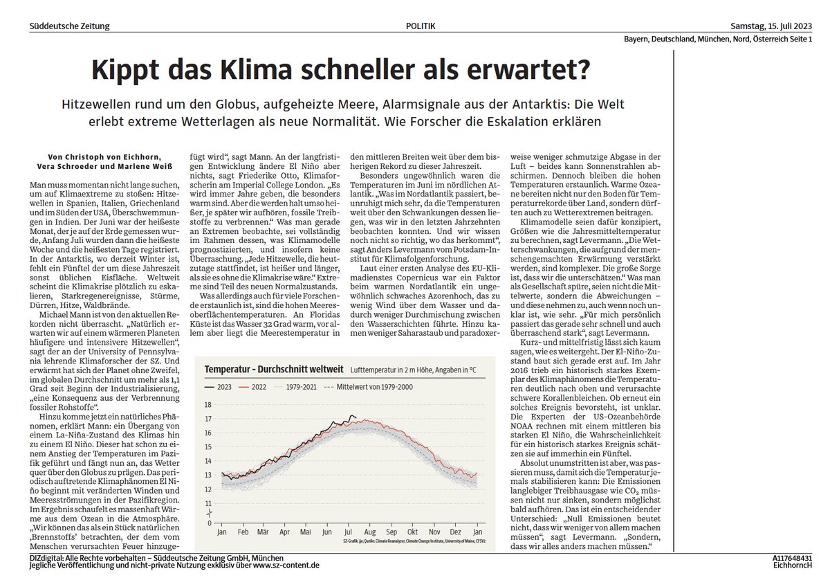 'Kippt das schneller als erwarted?' ['This tips faster than expected?'] by Christoph von Eichhorn (@ChristophvonEi) for Süddeutsche Zeitung (@SZ): sueddeutsche.de/wissen/klimawa…