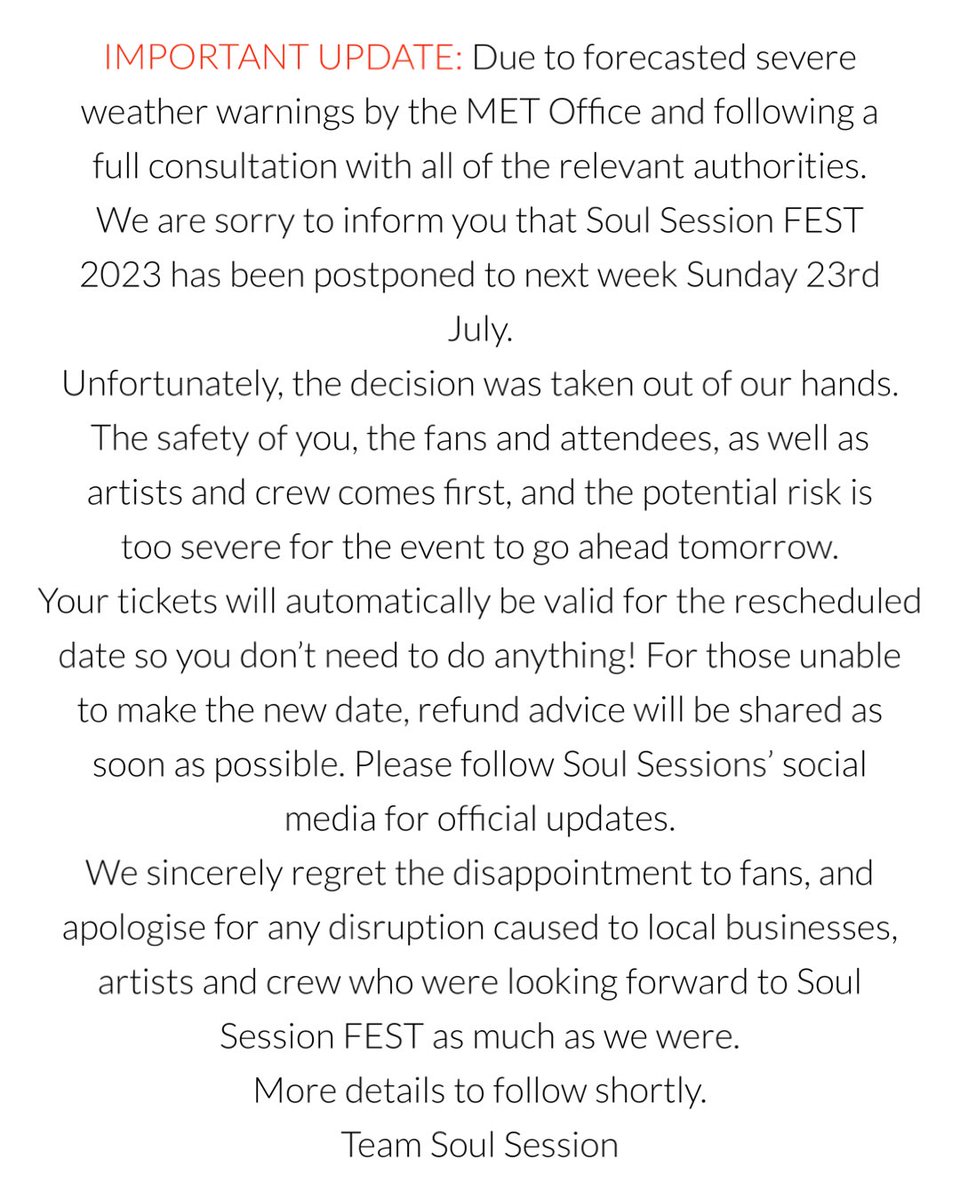SoulSessionUK's tweet photo. A Message From Team Soul Session… https://t.co/zK3jX5MSlQ