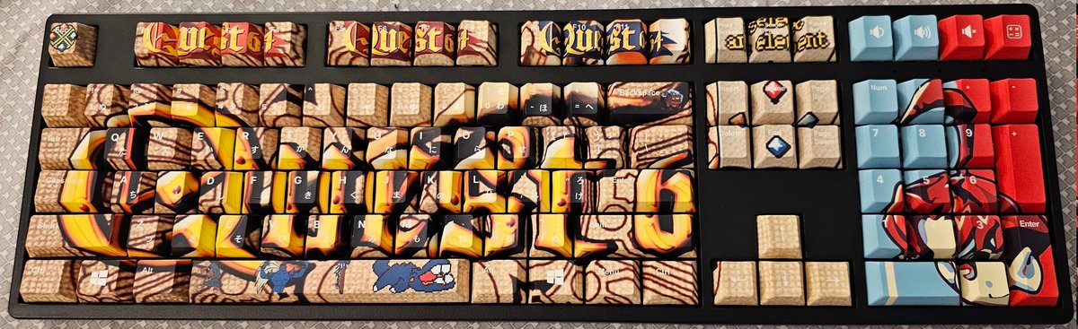 Bingchang2's tweet image. Why yes that&apos;s a custom Quest 64 keyboard, thanks for asking courtesy of #goblintechkeys. @Quest64Official