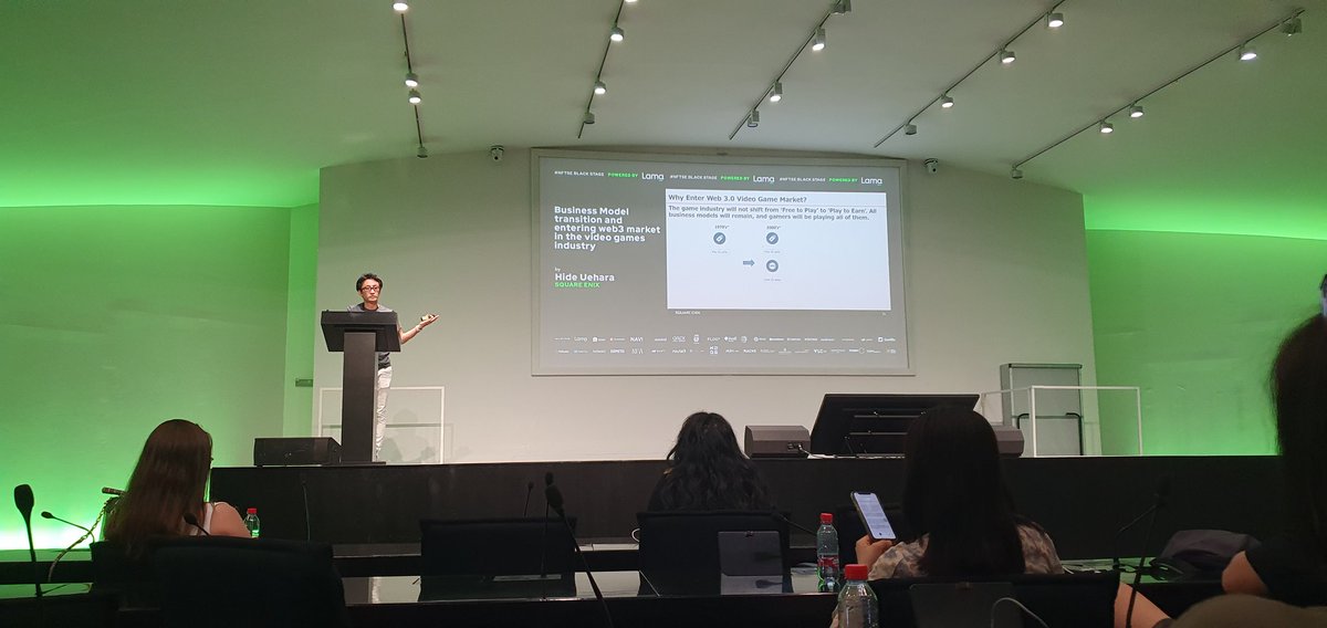 I really enjoyed this talk in @nftshoweurope 🤩
Thanks to Hide Uehara for such a great presentation 😊
<a href="/SquareEnix/">Square Enix</a> 

"Business Model transition and entering web3 market in the video games industry"
#NFTSE