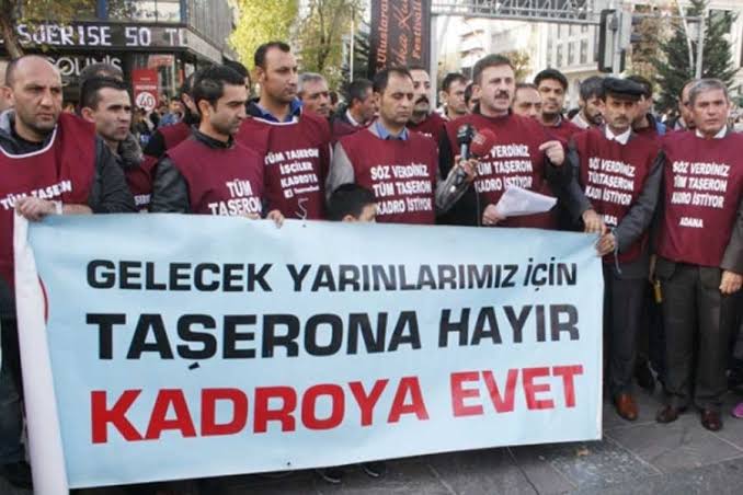 DevleteTaşeron Yakışmıyor
Taşeron mobbing değil kadro istiyor modern kölelik bitsin istiyoruz