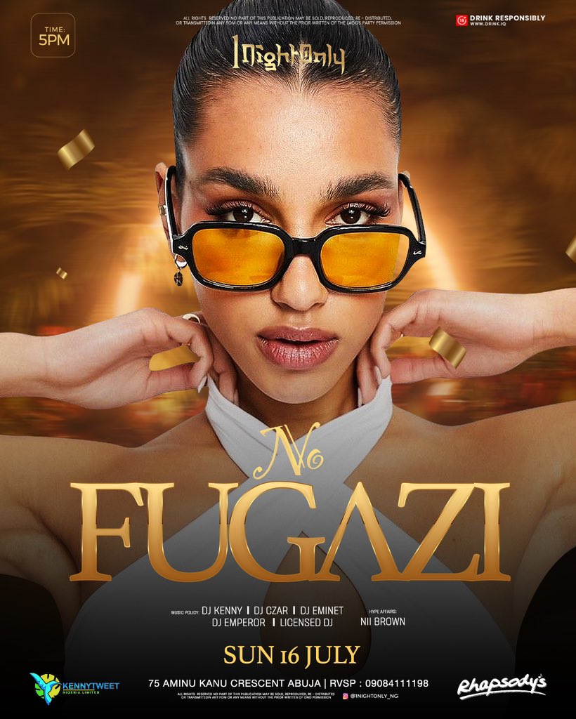 _IamDjKenny's tweet image. i only believe in what is real no time for the fugazis.

#NoFugazi #SundayShenanigans
#Rhapsody’sAbuja #OneNiteOnly.

5pm Door Open.