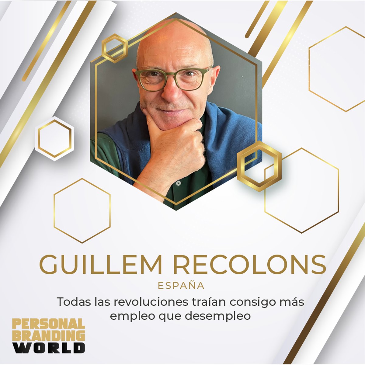 Desde 🇪🇸 <a href="/GuillemRecolons/">Guillem Recolons #PersonalBranding</a>  habla de la revolución industrial 👷, la tecnológica 🧑‍💻 y la de la inteligencia artificial 🤖 y nos muestra el riesgo que puede significar para el empleo, y cómo aprovecharla en favor de nuestra #MarcaPersonal 👉 personalbrandingworld.com
#PBWeBook2023