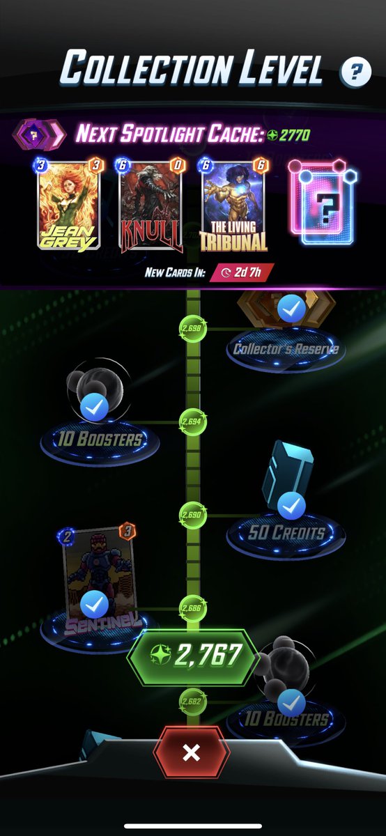 <a href="/MARVELSNAP/">MARVEL SNAP</a> <a href="/MarvelSnapZone/">DotGG</a> 
I just wanna know , why in a group of 9 chests I didn’t receive a single pool 3 card, the drop should be 2 in a group of 9 chests,,,, but this is not the 1st time that happens, last group of 9 chest i only receive 1 pool 3 card ——>