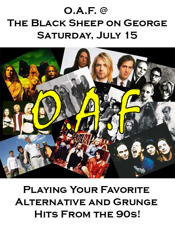 Two shows tonight: Best Buds: Cindy &amp; Rainer Weichmann! If you haven't seen them yet, you're in for a treat! 7-10; O.A.F. are a blast to hear! Lots of grunge and alternative music from the 1990's! 10:30-1:30! Gonna be a great night of live music and the A/C is on blast!!