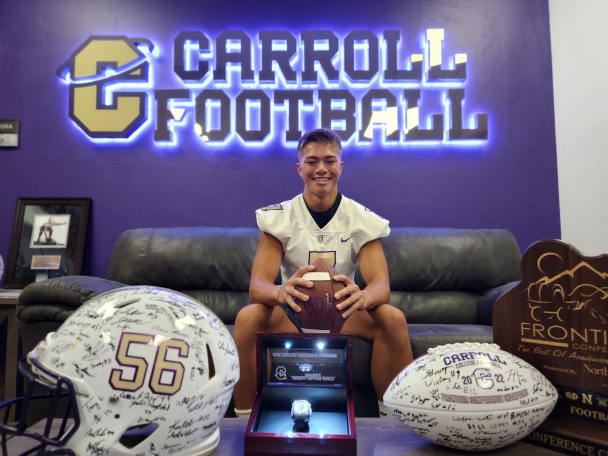 Big thank you to Coach Pfannensteil for having me at Carroll yesterday. I had a great time touring campus and meeting with coaches!
<a href="/CoachPfanny/">Alex Pfannenstiel</a> <a href="/CoachTPurcell/">Coach Troy Purcell</a> 
<a href="/FootballCarroll/">Carroll College Football</a>