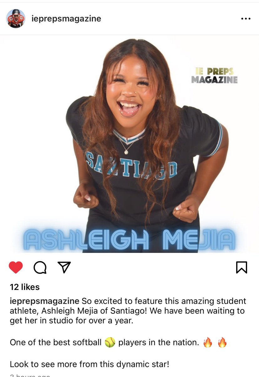 ashleighmejia24's tweet photo. Truly thankful to be featured on the upcoming magazine cover of @IEPrepsMagazine !! Thank you for the opportunity ❤️❤️ #blessed #Godfirst #outwork #ASUcommit https://t.co/ow3mQvkcPu
