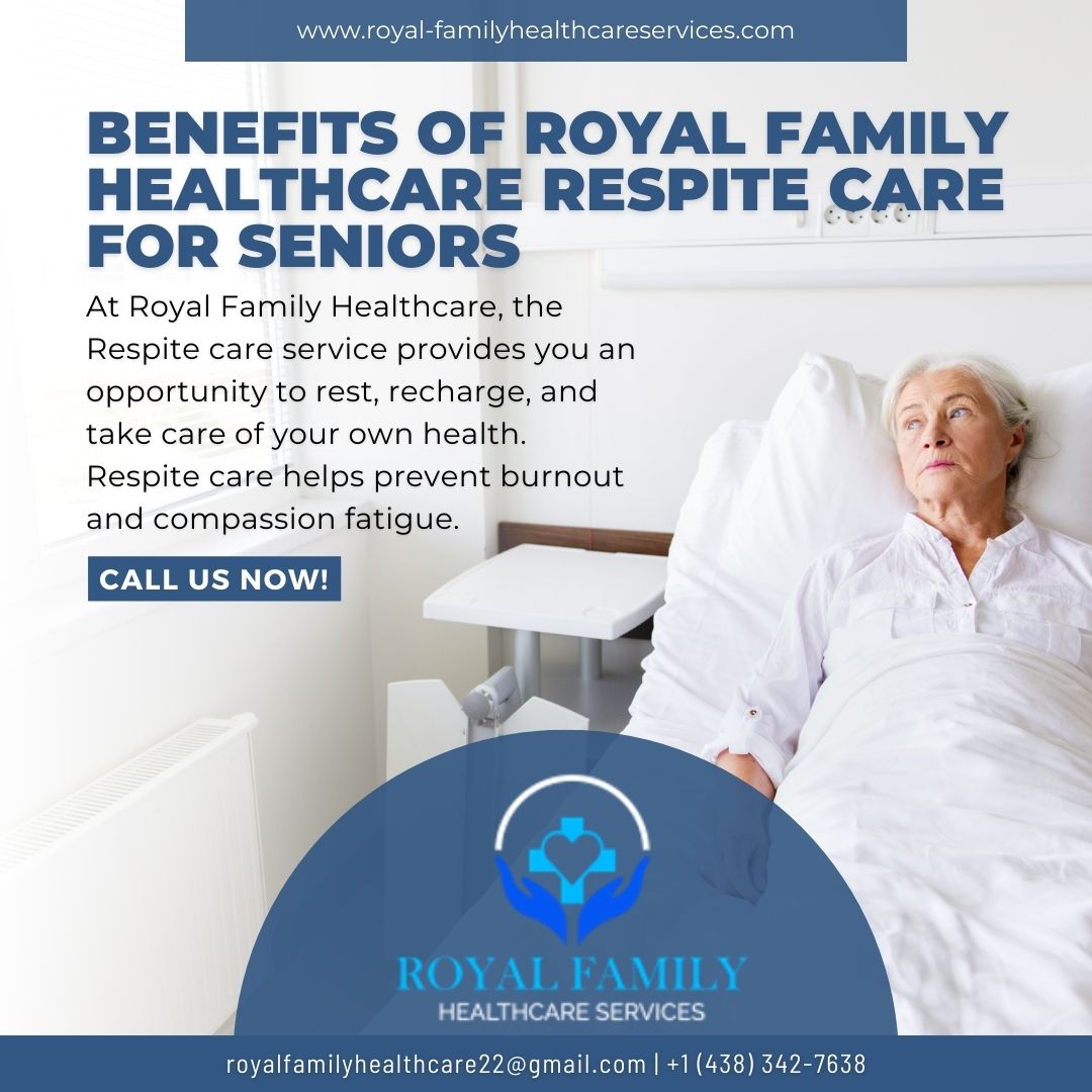 Compassionate Respite Care for Seniors: Rest, Rejuvenate, and Reconnect with Royal Family Healthcare.

#RespiteCare #SeniorCare #CompassionateSupport #QualityCare #CaringForSeniors #SupportForFamilies #EnhancingWellBeing #NurturingTheSoul #ComfortAndCompassion