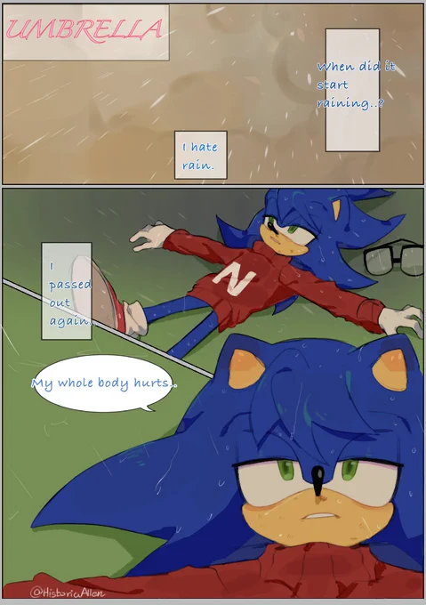 #SonAmyWeek #SonAmyWeek2023 day-3 umbrella 
Its done and im tired 🫠(one more image in cmt)
Its my first time doing comic so i hope its good..and please ignore the flaws🥹 