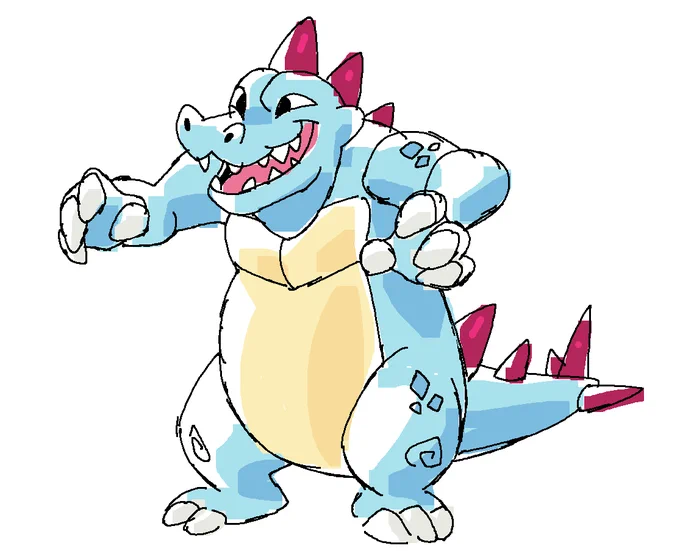 i drew feraligatr from memory!!! rawr XD