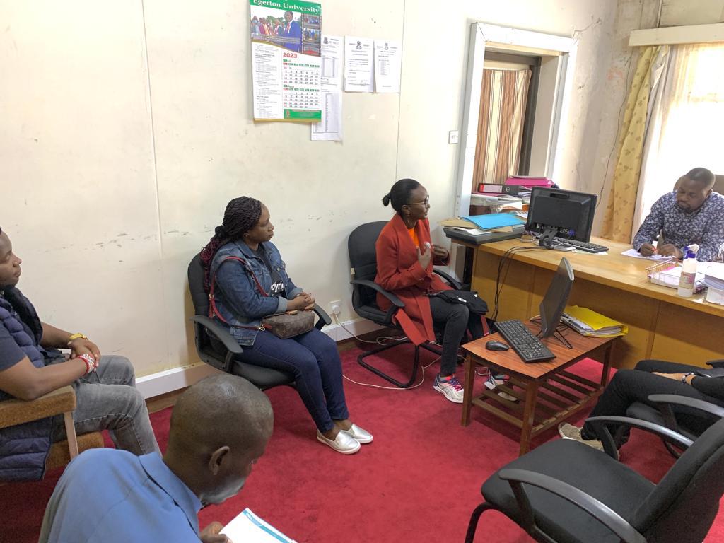 muriithiben's tweet photo. A courtesy call at the office by the @UNFPAKen . @egertonunikenya we welcome all partners and look forward to meaningful engagement for our students. Youth involvement in #UHC is paramount. #BodyRightKe https://t.co/IrZRjBeQBs