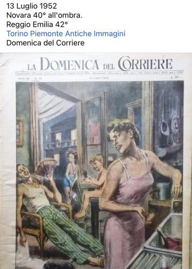 MarcoRizzo1959's tweet photo. Anche 71 anni fa in Italia in estate faceva caldo. Ma a nessuno veniva in mente di obbligarti a rottamare la tua auto, a mettere un costosissimo cappotto termico alla tua casa, nè a seguire bizzarre mode volute dalla finanza e dalle multinazionali… https://t.co/cfll4uu87I