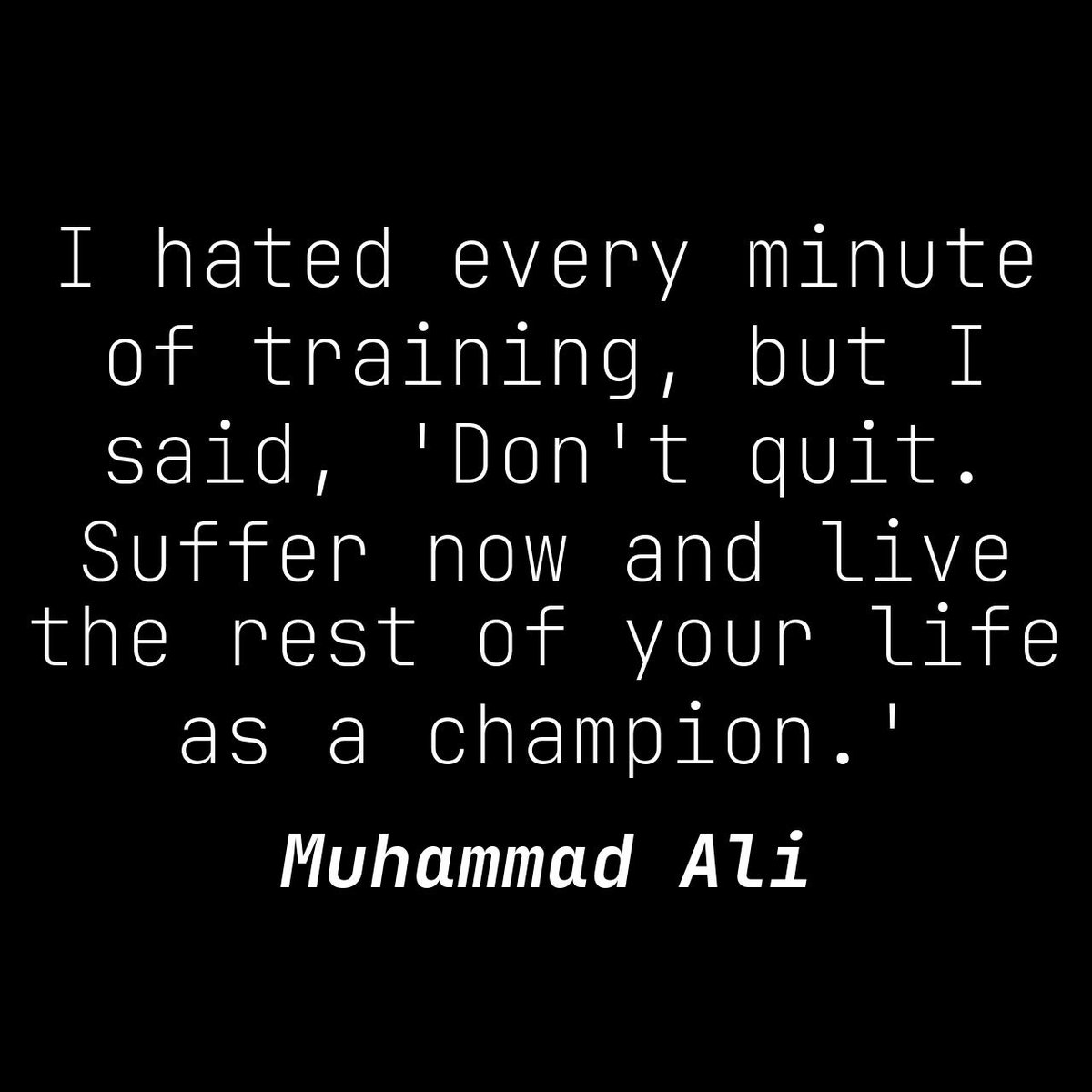 I may have despised every moment of my training, but I always reminded myself not to give up. Enduring the struggle now will lead to a life of triumph later. 💪🏆 #TrainingMotivation #DontQuit #SufferNow #ChampionLife