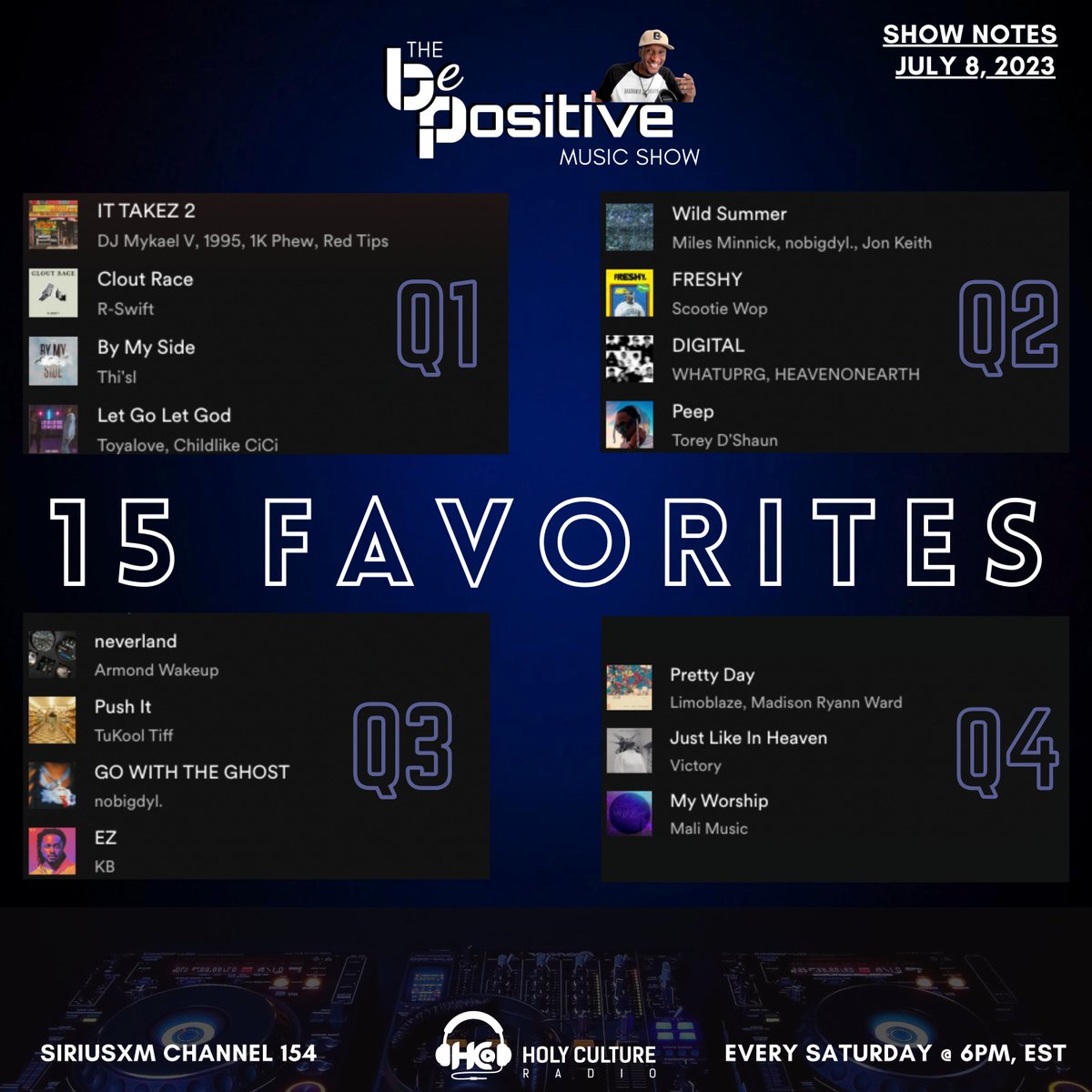 dj_b_plus's tweet photo. Last Saturday, the family and I were on vacation in San Antonio but I didn't leave you guys without a show! I highlighted 1⃣5⃣ of my favorite songs of 2023!!!
LAST WEEK'S #SHOWnotesBPMS
You can hear this show at 6pm, EST / 5pm CST download the @HolyCulture App. https://t.co/joE7LXkeZP