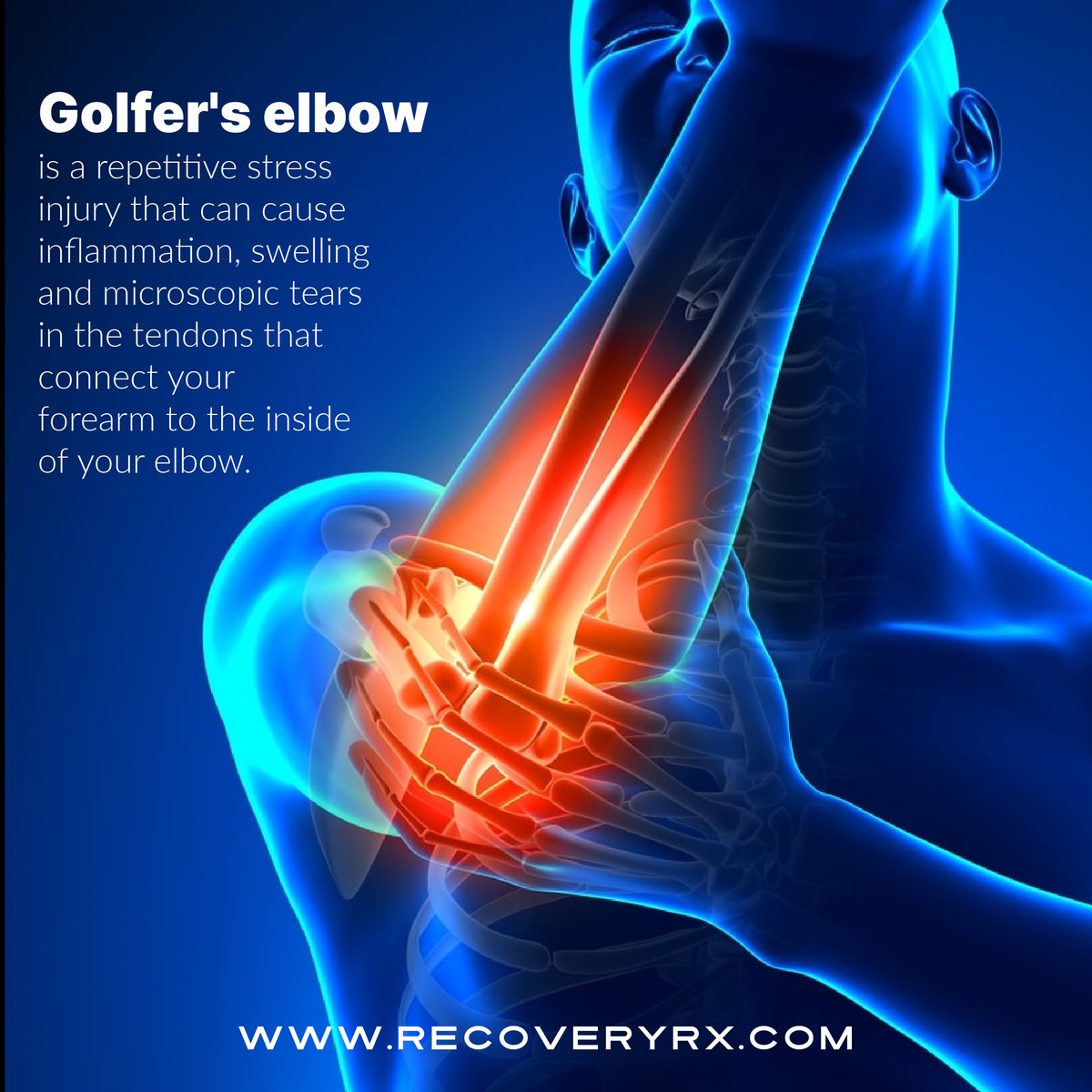 We have the drug-free solution to pain.  Ask your doctor about RecoveryRx.  #painmanagment #painrelief #golf #golferselbow #fdacleared