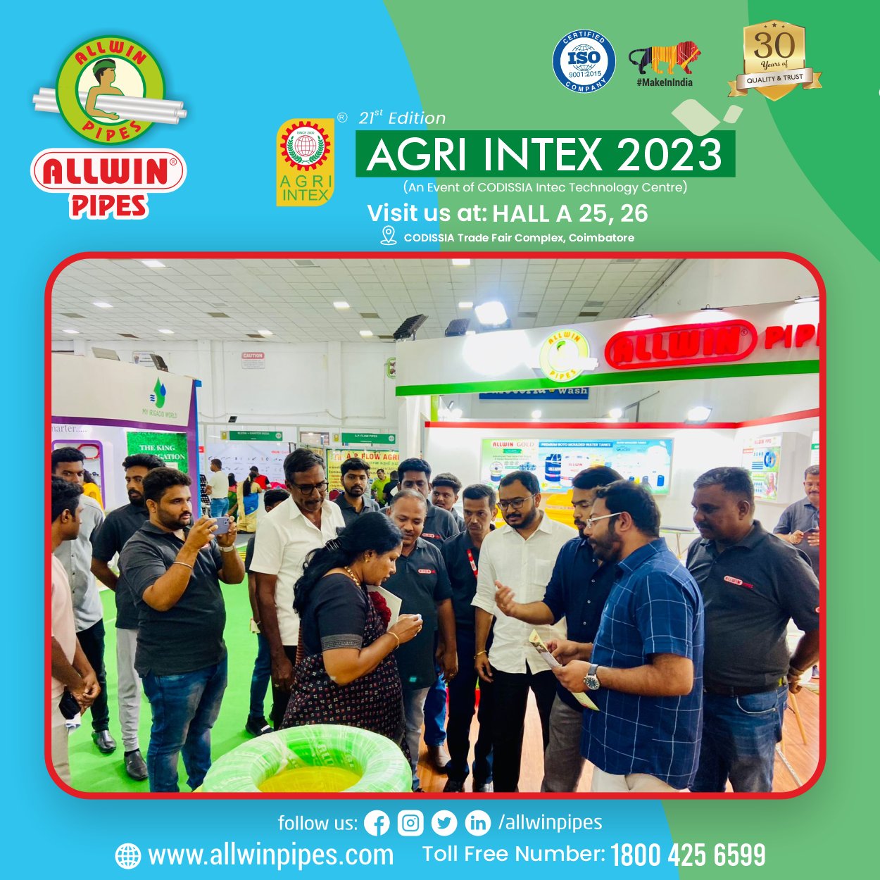 Allwin Pipes on Twitter "Agri Intex2023, Codissia Coimbatore. Allwin