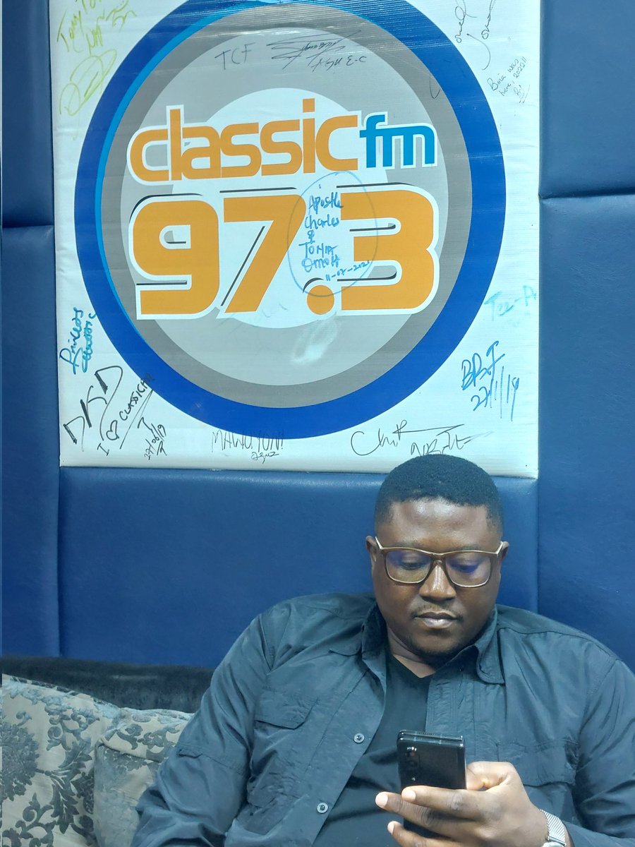 Belfry360's tweet photo. @osigwemomoh is live on 
@BORWithBenji talking about @worldweoncehad live on @ClassicFM973 

#BelfryAfrica https://t.co/Ho5IbMGK0B