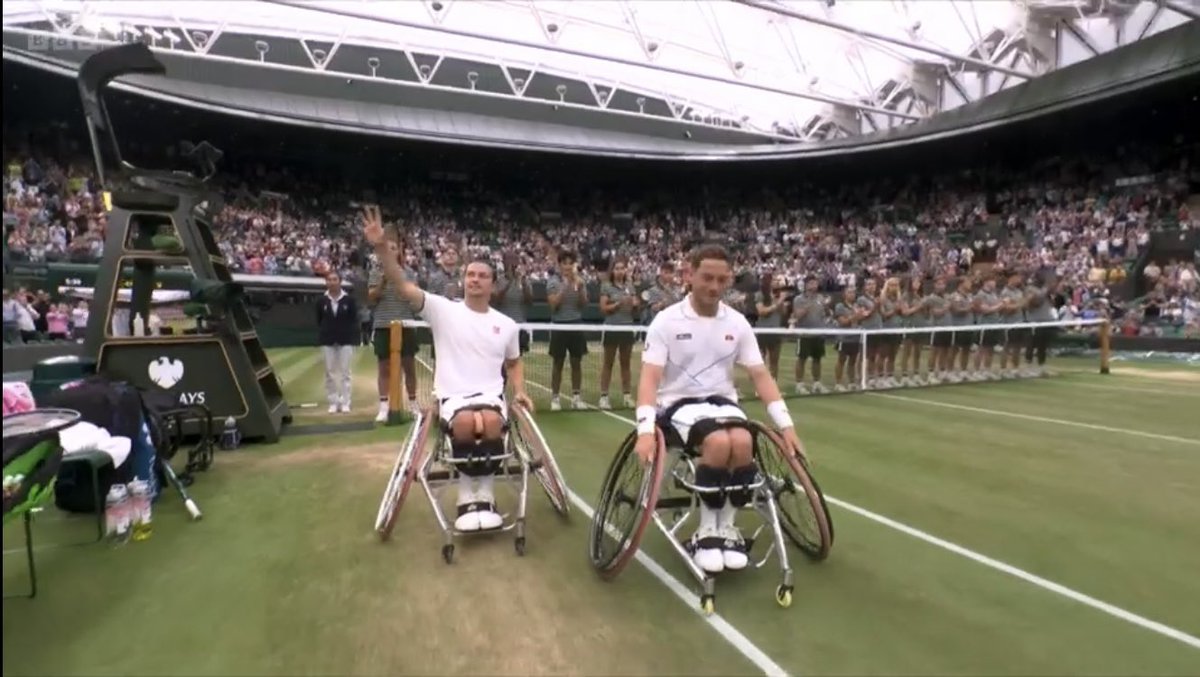 andykdodd's tweet photo. So good to see #Wimbledon #wheelchairtennis Men’s Doubles Final given a stage to shine on today - and @GordonReid91 &amp; @alfiehewett6 show why they are two of the best tennis players this country has ever had. The sport has come so far - and a lot of that is down to these two. https://t.co/6lNbMIkbPL