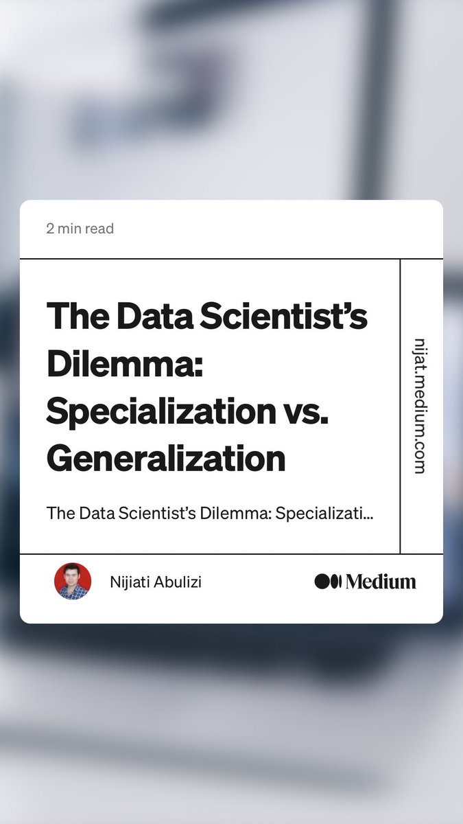 bitsizelearning's tweet photo. Dive into the pros and cons of specialization vs. generalization in data science and discover the key to thriving in the dynamic world of data science. ππ‘ #DataScience #SpecializationVsGeneralization #CareerGrowth
https://t.co/VqCoaA4Hc1 https://t.co/KnEQQgkG7g