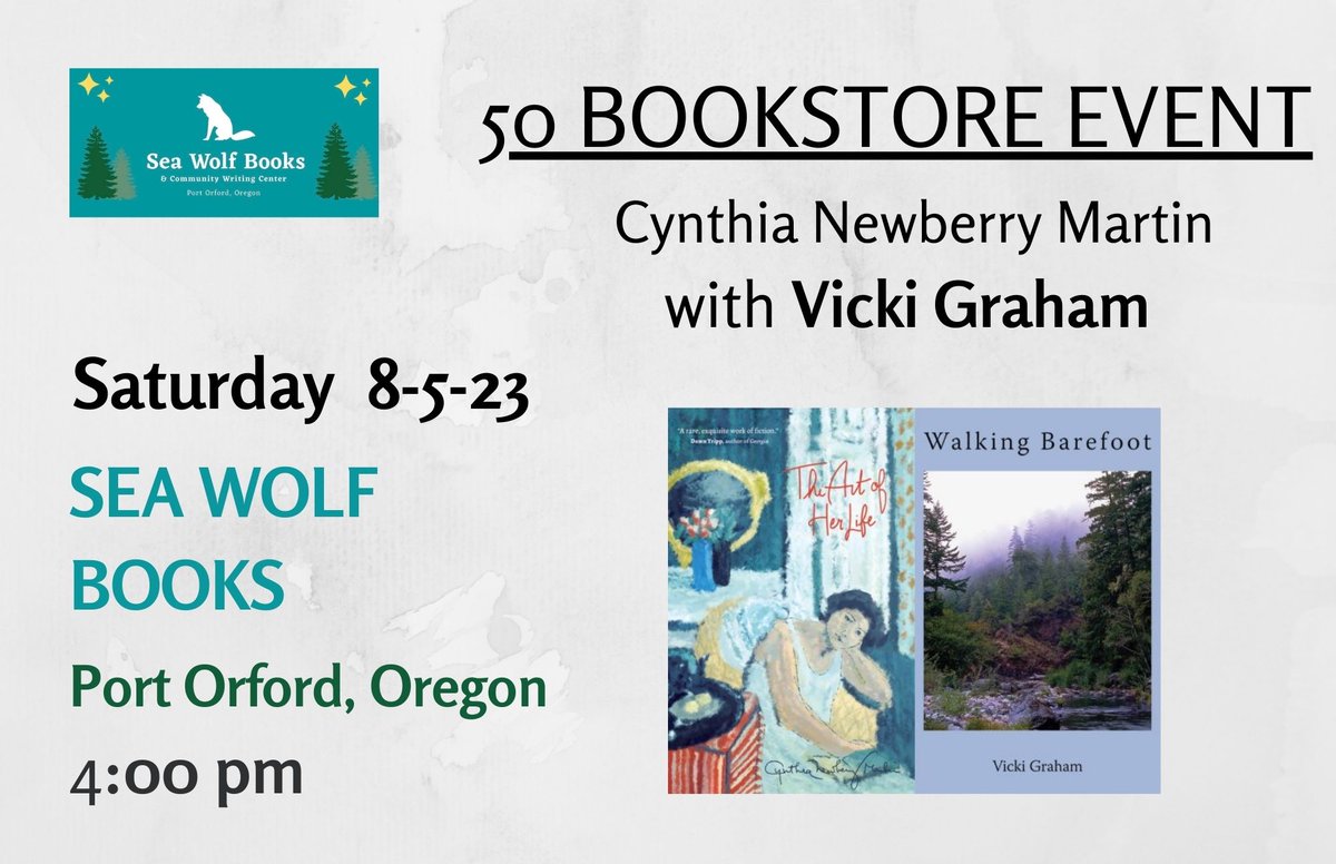 I'll be in Port Orford, OREGON 3 weeks from today. Right now I know 1 person there. So the other 1154 of you, pls come by the bright yellow bookstore & say hello. I'll be teaching a class that am & talking books w/ the poet Vicki Graham that aftn. 
#50bookstores #booksconnectus