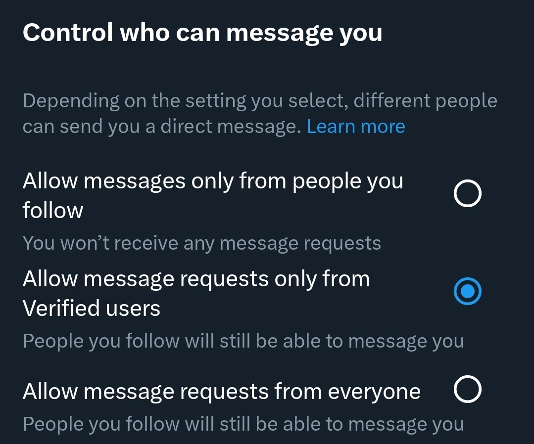 techgirl1908's tweet photo. wow mine was set to only allow message requests from verified users https://t.co/PAHMfT5gpJ