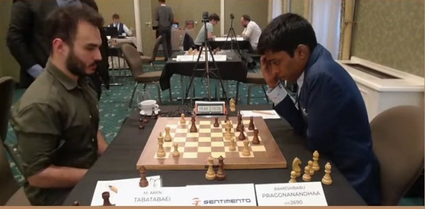 ChessBase India on X: Grandmaster Amin Tabatabaei stops Praggnanandhaa's  winning streak! On the 5th round of V. Geza Hetenyi Memorial, Tabatabaei  defeated Pragg with the White pieces in a very complex game.